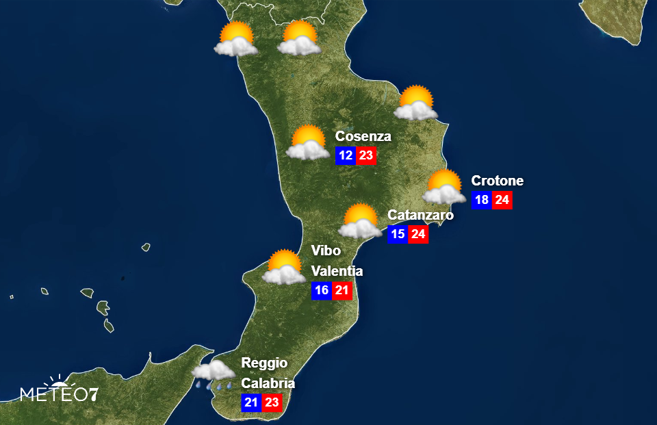 Meteo Calabria per sabato 26 ottobre 2019 Meteo Calabria per sabato 26 ottobre 2019