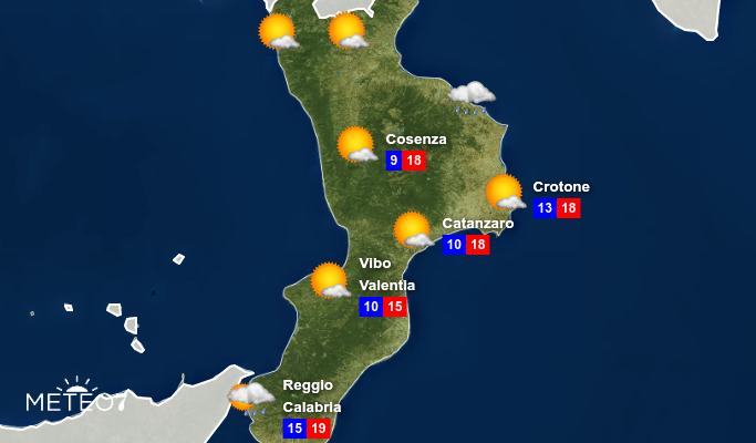 Previsioni Calabria Martedì 26 Novembre 2019