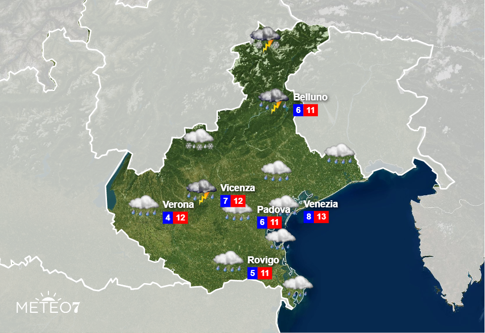 Previsioni meteo Martedì 5 Novembre