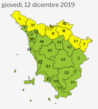 Allerta Meteo Toscana Giovedì 12 Dicembre 2019