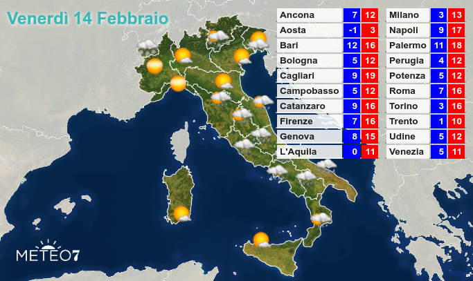 Previsioni Venerdì 14 Febbraio 2020 (San Valentino) Previsioni Venerdì 14 Febbraio 2020 (San Valentino)