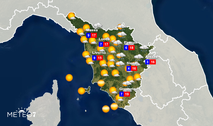 Previsioni Toscana Venerdì 14 Febbraio 2020