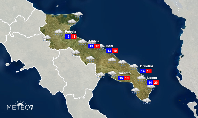 Previsioni Puglia Martedì 21 Aprile 2020