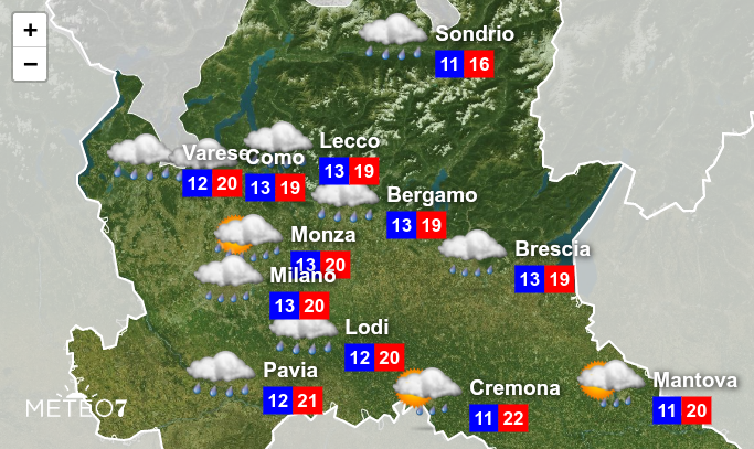 Previsioni Lombardia Martedì 12 Maggio 2020